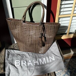 Brahmin Brown Crocodile Embossed Women's Bag